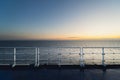 View from the deck of a cruise ship to the Baltic Sea in the early morning at sunrise Royalty Free Stock Photo