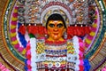 View of decorated Durga Puja pandal in Kolkata, West Bengal, India. Royalty Free Stock Photo