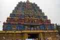 View of decorated Durga Puja pandal, a temporary temple, Durga Puja festival Royalty Free Stock Photo