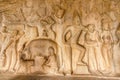 View at the Decoration rock relief Krishna Mandapam in Mamallapuram - Tamil Nadu, India