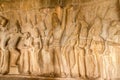 View at the Decoration rock relief Krishna Mandapam in Mamallapuram - Tamil Nadu, India