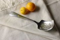 OLD VINTAGE SUGAR SPOON WITH YELLOW FRUIT