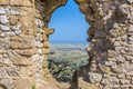 The view from a defensive opening in Kantara Castle over the Mesaoria Plain, Northern Cyprus