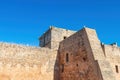 View of defensive walls of Niebla castle, in Huelva, Andalucia, Spain