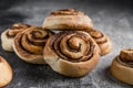 view delicious cinnamon rolls. High quality photo