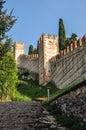 A view of the Della Scala Walls which surround the town of Soave, Italy