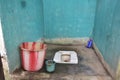 View of indian domestic indian toilet Royalty Free Stock Photo