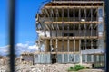 View of the demolition of a multi-storey building. Dismantling and demolition of buildings and structures. Destroy concrete Royalty Free Stock Photo