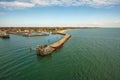 View from the departing ship over the Rostock harbor in WarnemÃÂ¼nde Royalty Free Stock Photo