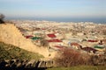 The view of Derbent town from Naryn-Kala fortress Royalty Free Stock Photo