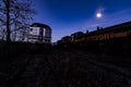 Derelict Locomotives at Twilight - Abandoned Railroad Trains