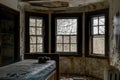 Derelict Bed in Bedroom - Abandoned Sleighton Farm School - Pennsylvania Royalty Free Stock Photo