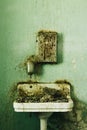 Derelict Bathroom Sink + Poop - Abandoned Creedmoor State Hospital - New York Royalty Free Stock Photo