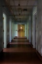 Derelict Hallway with Exit Door - Abandoned Laurelton State Hospital - Pennsylvania