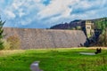 View of Derwent Dam and Reservoir, Peak District, Derbyshire, UK