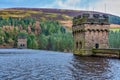 View of Derwent Dam and Reservoir, Peak District, Derbyshire, UK