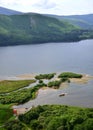 Higher View of Derwent Water, from the South, with Cat Bells Hill Behind Royalty Free Stock Photo