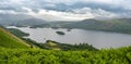 View of Derwentwater lake from Catbells mountain, England