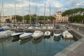 View of Desenzano del Garda harbour, captured at early morning,