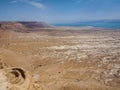 View of the desert and the Dead Sea from Masada, Israel Royalty Free Stock Photo