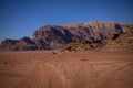 A view of a desert In Jordania Royalty Free Stock Photo