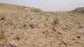 A view of a desert in the Middle East. Stone and Sand Desert Landscape. 4K video.