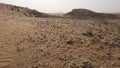 A view of a desert in the Middle East. Stone and Sand Desert Landscape. 4K video.