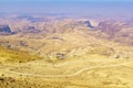 Desert mountain landscape along the King highway, in Southern Jordan