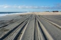 View of deserted beach at Delaware Seashore State Park amid COVID-19 closure Royalty Free Stock Photo