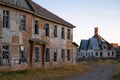 Abandoned houses. Remains of old houses in village. Royalty Free Stock Photo