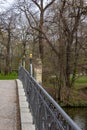 View of details and adornments of a bridge over the river