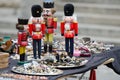 View of details of sunday flee market on streets of Berlin. People look there for assorted old things