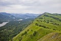 View from The Devil`s Finger Rock. Altai mountains landscape. Royalty Free Stock Photo