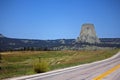 View of the Devil`s tower in Wyoming Royalty Free Stock Photo