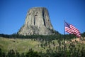 View of the Devil`s tower in Wyoming Royalty Free Stock Photo