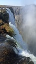 View from devil& x27;s pool Victoria falls Zambezi river Livingstone island Royalty Free Stock Photo