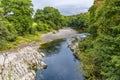 A view from the Devils bridge down the River Lune in Kirby Lonsdale, Cumbria, UK Royalty Free Stock Photo