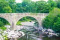 A view of Devils Bridge, a famous landmark on the river Lune near Kirkby Lonsdale, Cumbria, UK Royalty Free Stock Photo