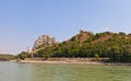 View of Devin castle from Danube River in Slovakia