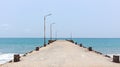 View of Dhanushkodi Sea Bridge and blue water of sea, Dhanushkodi, Rameswaram, Tamilnadu