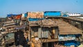 View of dharavi the big slum in the city of bombay