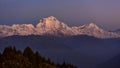 View of Dhaulagiri & Tukche peaks at dawn from summit of Poon Hill