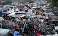 A view of Dhobi Ghat, one of the worldÃ¢â¬â¢s biggest open air laundry in Mumbai. Royalty Free Stock Photo