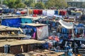 View of Dhobi Ghat is outdoor laundry in Mumbai. India Royalty Free Stock Photo