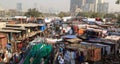 A view of Dhobi Ghat - rows of washing