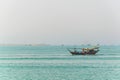 View of a dhow ship on an open sea in Kuwait....IMAGE Royalty Free Stock Photo