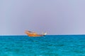 View of a dhow ship on an open sea in Oman Royalty Free Stock Photo