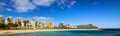 View of Diamond Head at dusk from Ala Moana Beach Park