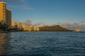 View of Diamond Head from Waikiki Royalty Free Stock Photo