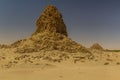 View of dilapidated pyramids of Nuri in the desert near Karima town, Sud Royalty Free Stock Photo